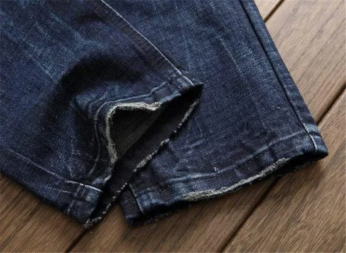 Miniatura 9 de AITITIA Jeans de corte recto lavado con cremallera para hombre