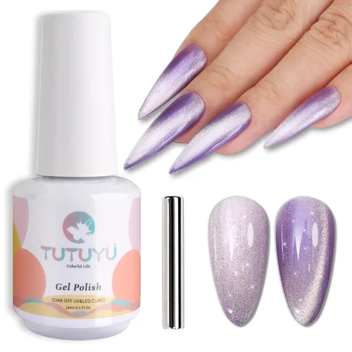 Miniatura 25 de Esmalte de uñas en gel color púrpura oscuro de medianoche - 15ml de esmalte de uñas en gel Jelly color morado negro, color traslúcido