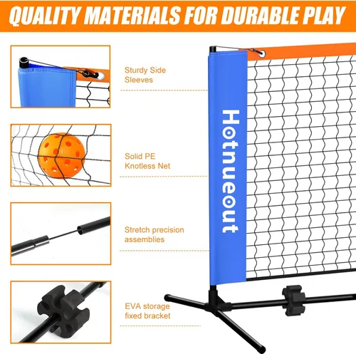 Miniatura 2 de Juego de pickleball con red y paletas de 5 pies de ancho para interiores, mini bola de pepinillo portátil, red de práctica de equipo pequeño, red