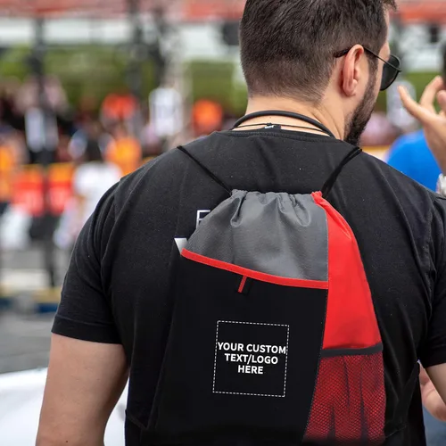 Miniatura 45 de DISCOUNT PROMOS Juego de mochilas con cordón no tejidas personalizadas de 10/50/100, paquete personalizado a granel