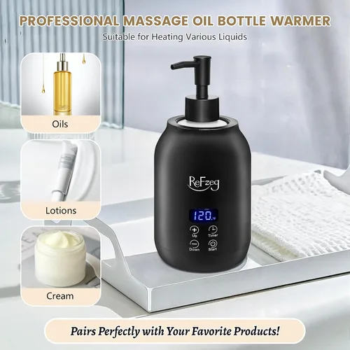 Miniatura 2 de Calentador de aceite de masaje, calentador digital profesional de loción eléctrica para spa, calentador de aceite portátil, crema calentada