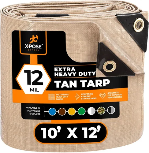 Miniatura 139 de Lona protectora Xpose Safety multiusos, de poliéster blanco, resistente, resistente al agua, resistente a la intemperie, resistente a rasguños