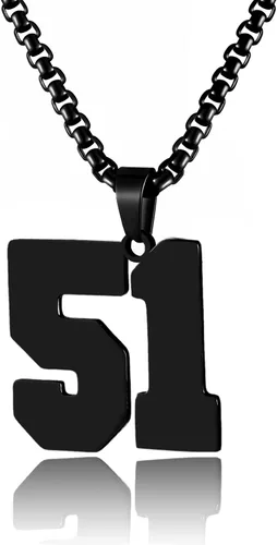 Miniatura 188 de Collar de Número Dorado para Hombre, Cadena de Acero Inoxidable con Colgante de Número para Atletas, Joyería Deportiva Personalizada para Niños