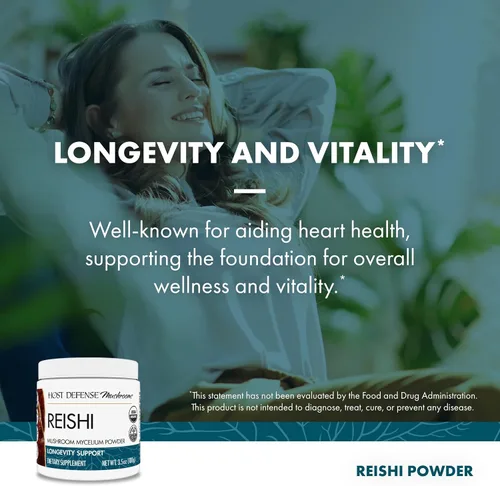 Miniatura 5 de Host Defense Reishi Powder - Polvo de micelio de hongos - Suplemento de apoyo para la salud del corazón y el sistema inmunológico - Suplemento
