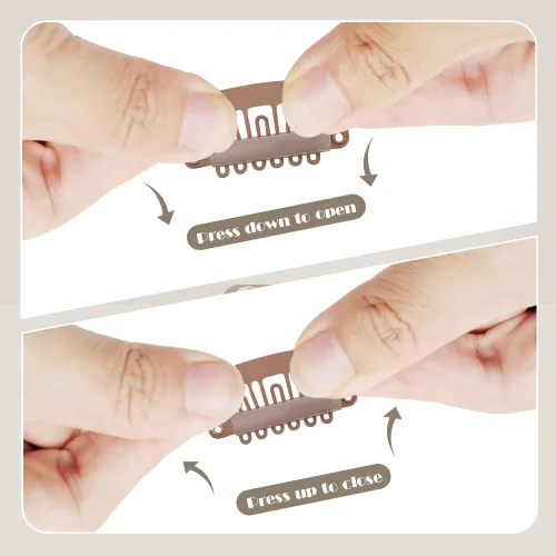 Miniatura 11 de Dreamlover - Clips para extensiones de cabello, clips para peluca con 9 dientes, 30 piezas Beige