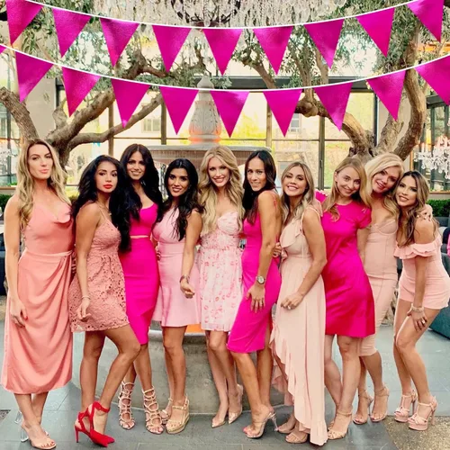 Miniatura 6 de Decoraciones de Fiesta Rosa Intenso Banderín Triangular Bandera Tela Metálica Rosa Guirnalda de Banderines para Cumpleaños Despedida de Soltera Boda