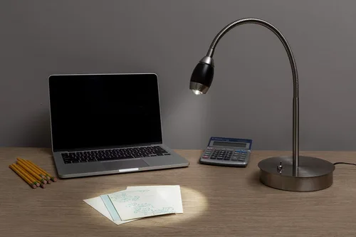 Miniatura 2 de daylight24 202071-04 Lámpara de escritorio LED con haz ajustable, 19.5 x 8.47 x 5.9 pulgadas, níquel cepillado/negro