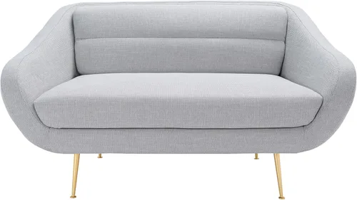 Miniatura 6 de SAFAVIEH Couture Home Collection Belladonna SFV4525A - Sofá biplaza tapizado de mediados de siglo, color gris claro, para sala de estar, dormitorio