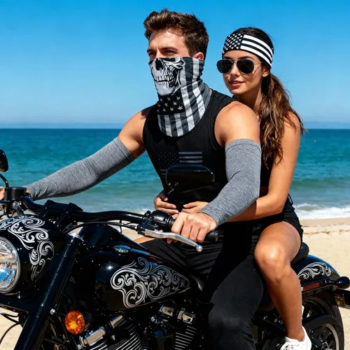 Miniatura 6 de Máscara facial para hombres y mujeres, protección solar UPF 30+, transpirable, bandana para motocicleta, senderismo, pesca