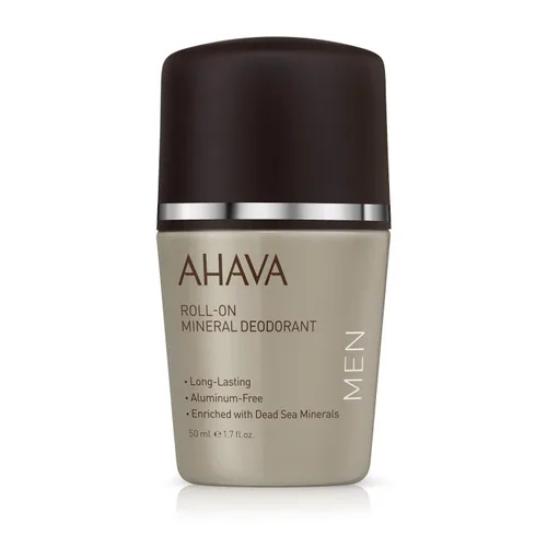AHAVA Desodorante mineral roll-on rico en magnesio para hombre, reduce el sudor y los olores, mantiene las axilas secas, adecuado para pieles
