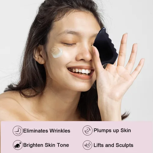 Miniatura 3 de Gua Sha Herramientas de masaje facial, herramientas de raspado Gua Sha para cara, herramienta de masaje tradicional de piedra Bian, herramienta