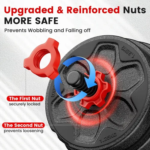 Miniatura 4 de Adjustable Dumbbell Set, 20/33/45/70/90lbs Free Weight Set with Connector, 4 in1 Dumbbells Set Used as Barbell, Kettlebells, Push up Stand
