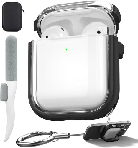 Miniatura 9 de Valkit Funda compatible con AirPods Pro, transparente con kit de limpieza, funda protectora de TPU suave para AirPods Pro Gen 2nd/1st 2023/2022/2019