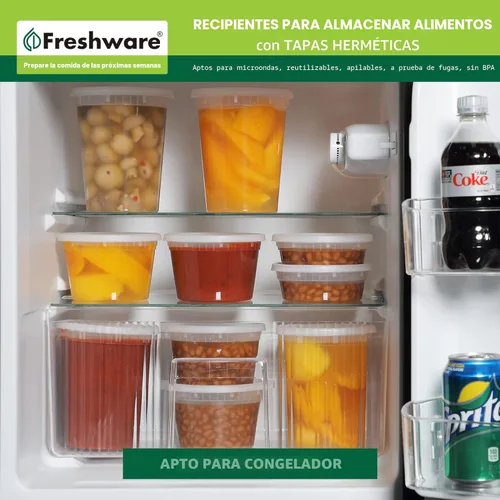 Miniatura 7 de Freshware Contenedores de almacenamiento de alimentos [50 juegos] recipientes de plástico de 12 onzas con tapas, slime, sopa, recipientes