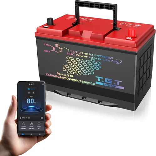 Miniatura 11 de TET - Baterías de arranque y parada para coche BCI Group 24, batería automotriz sin mantenimiento, 12.8 V, 60 Ah, 768 Wh 1500 CCA