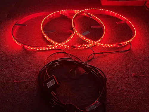 Sando Tech - Kit de luces de rueda RGB IP68 de 15.5 pulgadas, función de frenado y luces LED estroboscópicas para llantas, múltiples colores,