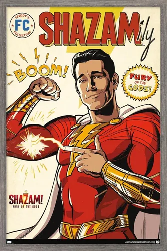 Trends International DC Comics Movie Shazam! Fury of the Gods - Póster de pared de cómic, 22.4 pulgadas de largo x 14.7 pulgadas, versión enmarcada