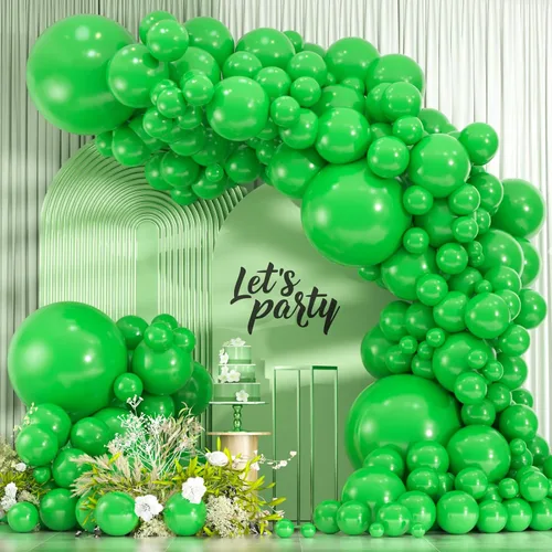 Miniatura 17 de 114 globos de color verde lima, globos de látex verde claro de 18/12/10/5 pulgadas para decoración de fiesta de dinosaurio, baby shower, selva