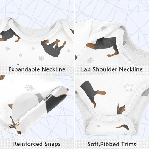 Miniatura 3 de vvfelixl Bodies para bebé niña negro Pug blanco manga corta algodón ropa de bebé para niñas 0-24 meses