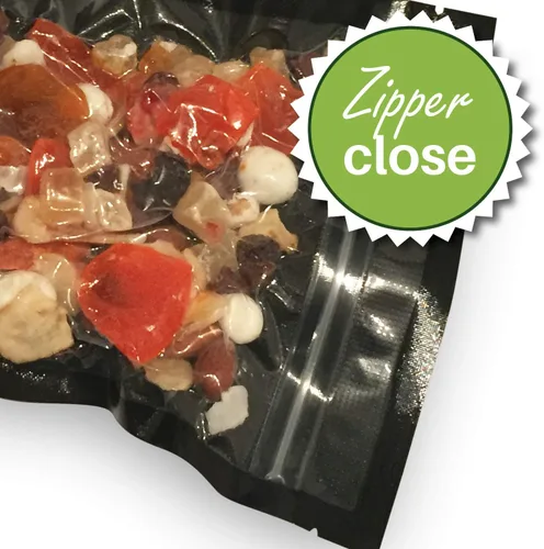 Miniatura 2 de FoodVacBags Bolsas de sellado al vacío con cremallera de 6 x 10 pulgadas, parte trasera negra, parte delantera transparente (50 unidades)
