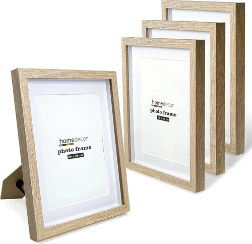 Miniatura 18 de Marco Shadow Box, juego de 4 portarretratos para pared, marcos de fotos rústicos de madera de granja con vidrio templado para galería de pared