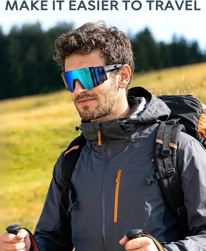 Miniatura 5 de KALIYADI Gafas de sol deportivas para hombre, polarizadas, gafas de sol para mujer, gafas de sol para correr con UV400 para pesca y ciclismo