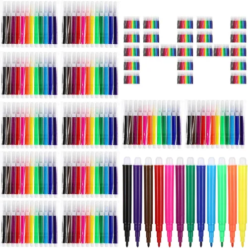 Watersay 144 mini marcadores de colores a granel de 3.4 pulgadas, colores vibrantes, marcadores de colores cortos portátiles surtidos multicolor 12