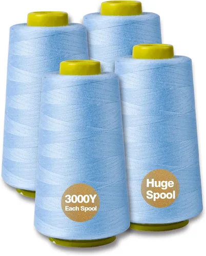 Miniatura 13 de Hilo de serger jaspeado, hilo multiusos para costura, poliéster, 4 conos de 3000 yardas cada carrete para máquina de coser 4 Arco iris