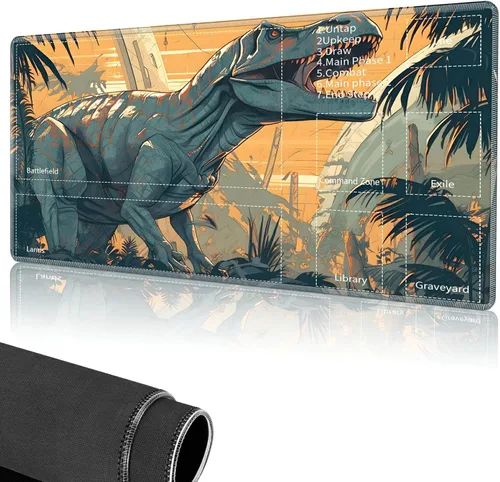 Miniatura 45 de Tapete de juego para MTG, tapete de juego de cartas cosido con zona mágica para juegos de cartas MTG, (17.4 x 13.8 pulgadas), tapete de juego
