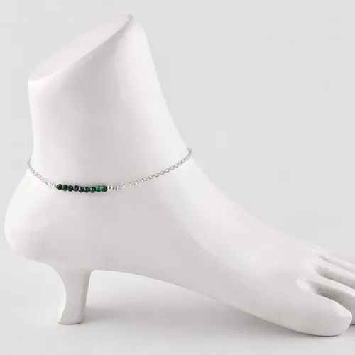 Miniatura 17 de YANARA Pulsera de tobillo para mujer, piedra de nacimiento natural, cuentas de piedras preciosas, tobillera delicada hecha a mano de 9 pulgadas +