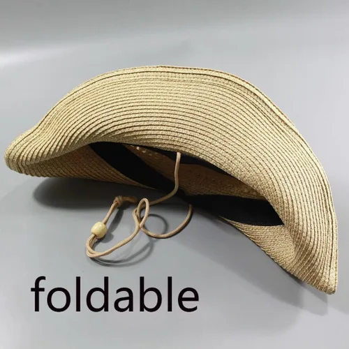 Miniatura 3 de CZDYUF - Sombrero de paja para hombre, ala ancha, plegable, gorra de hueso grande para hombre, talla grande, sombrero Fedora de 22.8in 23.6in Big