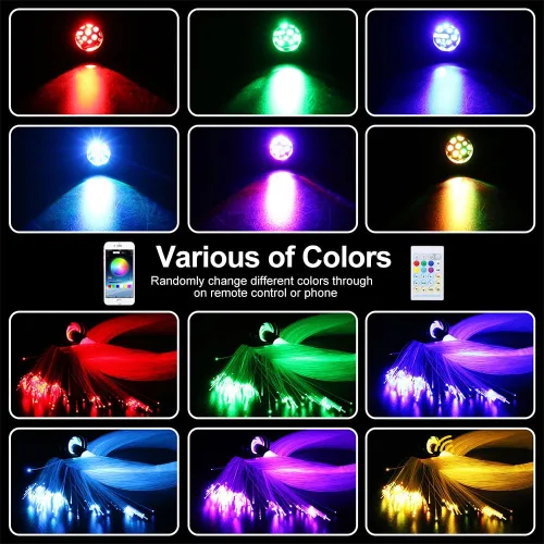 Miniatura 3 de Twinkle Headliner Star Light Kit, 800Pcs*0.03in/0.02in*9.8ft Mixed Ceiling Fiber Optic Lights APP/Remote Control Star Effect Music Mode RGBW Sound