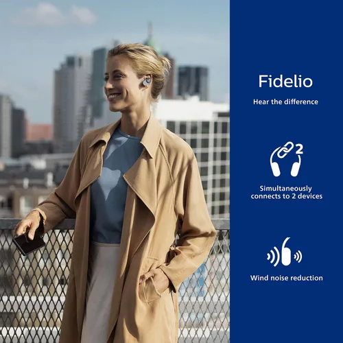 Miniatura 2 de Auriculares inalámbricos Philips Fidelio T1 con cancelación activa de ruido Pro+, calidad de audiófilo, color negro