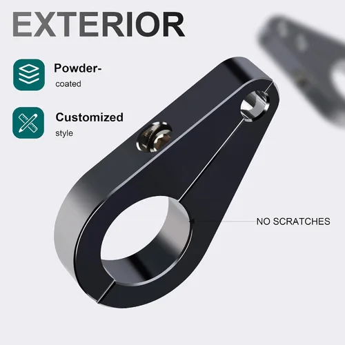 Miniatura 3 de MoKitDora Abrazadera de 1" para Manillar o Bastidor, Cable de Acelerador y Embrague, Clip para Línea de Freno, para Harley, Negro