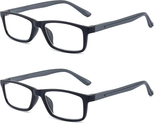 Miniatura 2 de Lentes de lectura con bloqueo de luz azul para hombres y mujeres, marco rectangular, lectores de computadora con bisagra de resorte