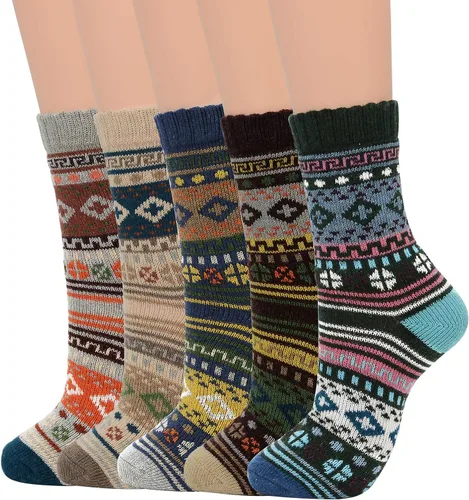 Zando Calcetines de lana para mujer, calcetines atléticos de invierno, calcetines cálidos de lana merina, calcetines suaves y gruesos de media