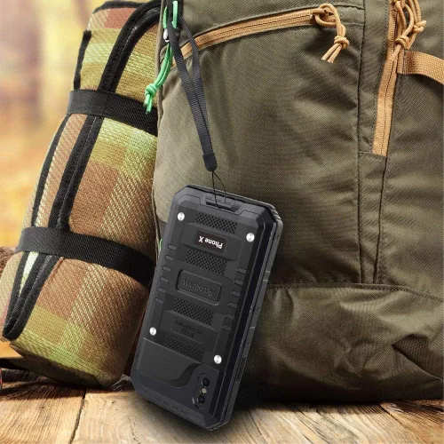 Miniatura 8 de Beasyjoy Funda de metal para iPhone Xs iPhone X/10, resistente al agua, resistente, protección de cuerpo completo, a prueba de golpes, resistente