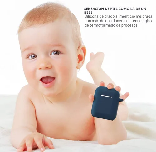 Miniatura 6 de Funda compatible con AirPods, cubierta protectora de silicona completa a prueba de polvo diseñada para Apple AirPods de 1.ª y 2.ª