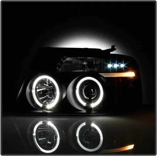 Miniatura 6 de ACANII - Focos con anillo LED halo negro para Ford F150, proyectores, faros delanteros, lado del conductor y del pasajero