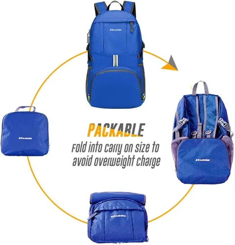Miniatura 5 de Mochila ligera y plegable de 35L impermeable, duradera, mochila de viaje para senderismo