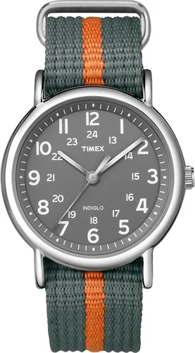 Miniatura 10 de Timex Weekender 38mm Unisex Analog Watch INDIGLO Backlight Adjustable Durable Nylon Fabric Slip Through Strap 24 Hour Time
