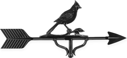 Miniatura 3 de Montague Metal Products Veleta de 32 pulgadas con adorno cardenal negro satinado