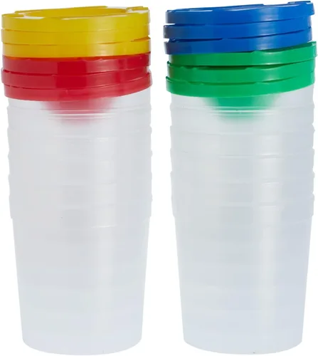 Miniatura 8 de Juvale Paquete de 12 vasos de pintura antiderrames con tapas para niños, suministros de arte y manualidades para aulas (4 colores, 3 x 3 pulgadas)