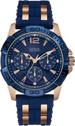 Miniatura 2 de Guess Iconic - Reloj de acero inoxidable con correa de silicona resistente a manchas, azul