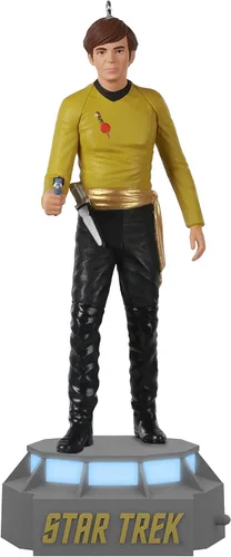 Hallmark Keepsake Adorno navideño de plástico 2022, Star Trek Mirror, Mirror Collection Alférez Pavel Chekov, luz y sonido Alférez Pavel Chekov