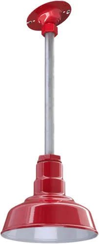 Miniatura 73 de Steel Lighting Co. Inglewood - Lámpara de granero Lámpara montada en el techo Cúpula redonda de 8 pulgadas vástago inclinado de 12 pulgadas