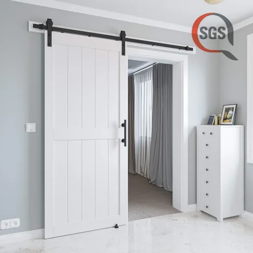 Miniatura 3 de Puerta corrediza de granero MDF de 36 x 84 pulgadas con kit de herrajes para puerta de granero de 6.6 pies y asa, agujeros preperforados, fácil