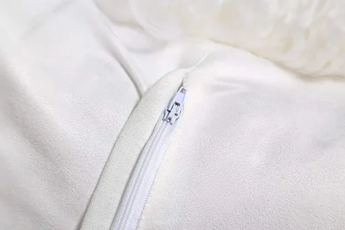 Miniatura 2 de Seek4comfortable 2 fundas de almohada de piel de cordero tibetano mongol, funda de cojín blanca, 12 x 20 pulgadas Blanco