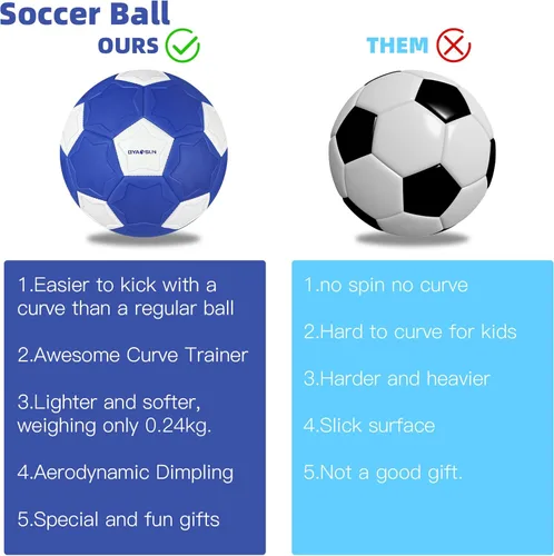 Miniatura 5 de Curve - Balón de fútbol tamaño 4, pelotas suaves para exteriores e interiores, pelota de fútbol tamaño 4 para niños y niñas