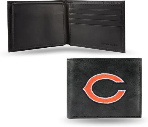 Miniatura 19 de Rico Industries Billetera de cuero bordada para hombre de la NFL
